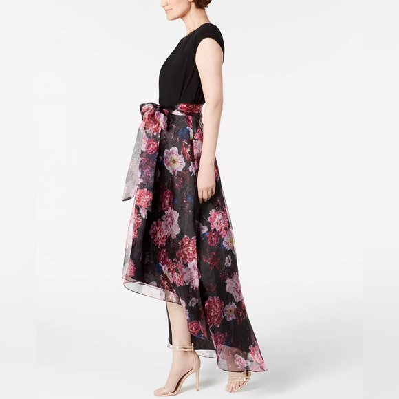 High-Low Floral Skirt Gown - Picture 3 of 4